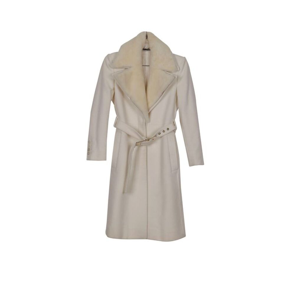 Ivory Wool Belted Coat